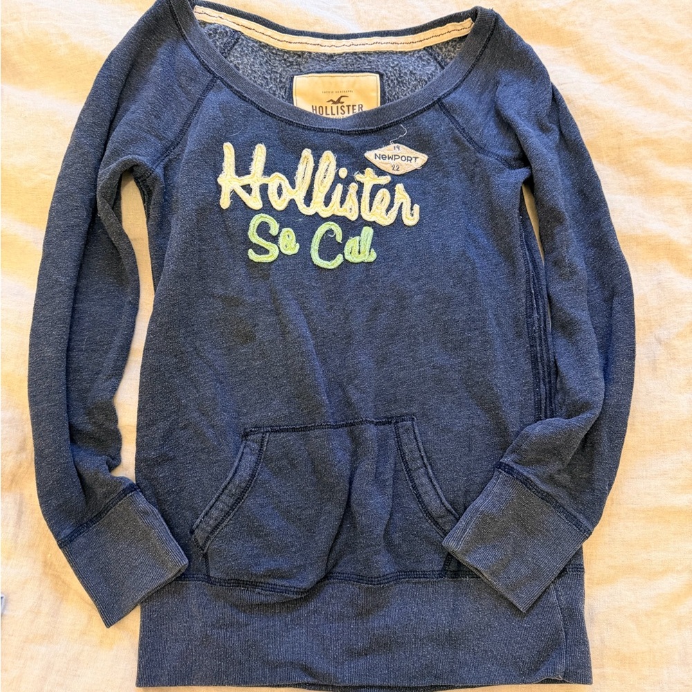 Hollister Navy Blue Crew Neck Sweatshirt